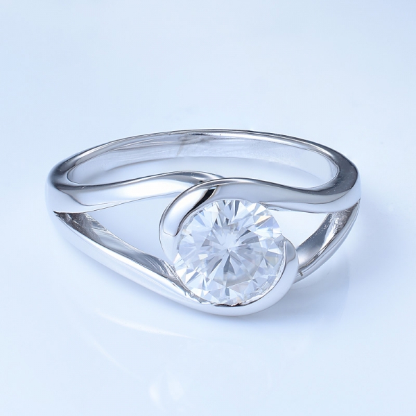 925 jóias de anel de noivado de desvio de prata esterlina 