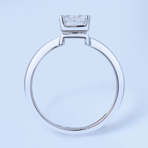 anel de casamento do solitaire da prata esterlina do vintage 925 
