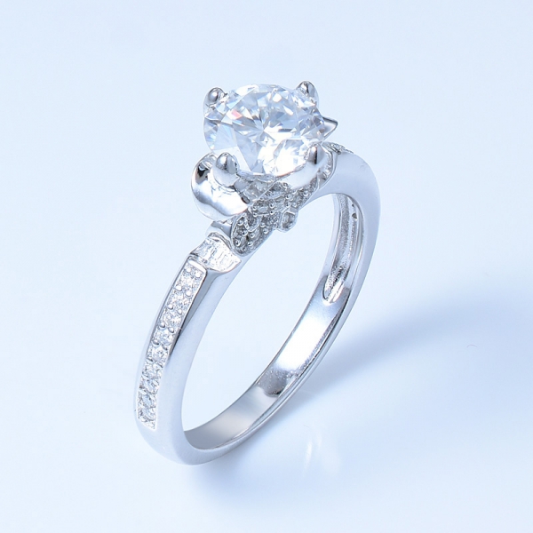 a prata esterlina do vintage 925 pavimenta o anel de casamento para mulheres 