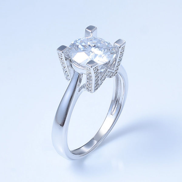 925 jóias solitaire do anel da prata esterlina para mulheres 