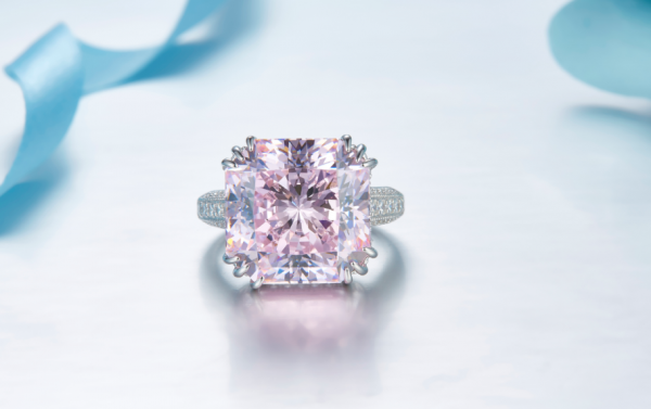 925 sterling silver asscher forma fogo de artifício diamante cor anel de jóias 