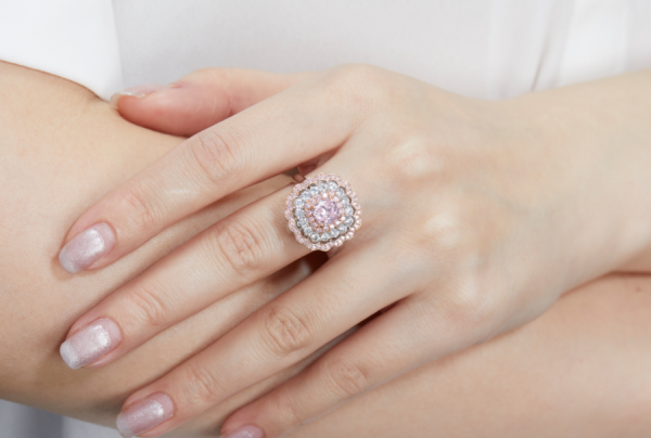 925 prata esterlina diamante rosa cz anel da flor do laço 