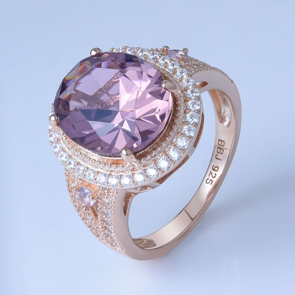 morganita ouro rosa 18k chapeamento sobre preços de anel de noivado de prata esterlina 