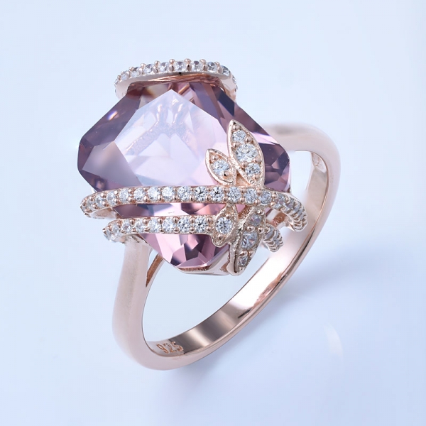 8.0ctw esmeralda corte aqua azul cz sobre prata esterlina anel de flor conjunto de jóias 
