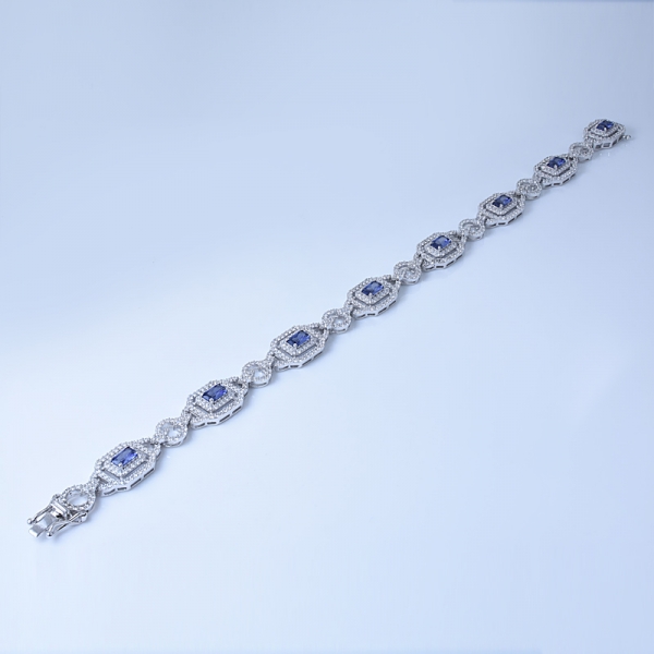 criado princesa azul tanzanite 925 pulseira de prata esterlina para mulheres artesanais exclusivamente 