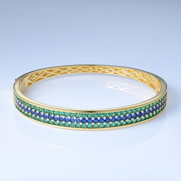 simule safira azul e ródio verde esmeralda sobre pulseiras exclusivas de prata esterlina 
