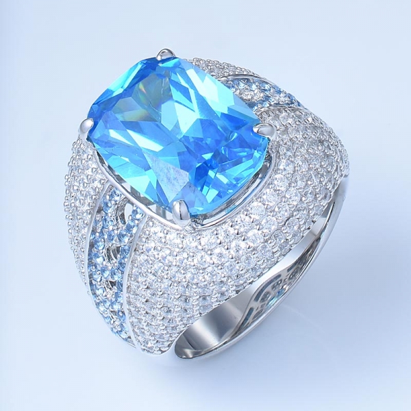 925 prata esterlina banhado a ródio neon apatita anel de zircão branco jóias para mulheres 
