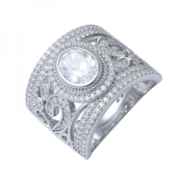 Halo oval branco zircônia cúbica 925 sólida prata trio clássico anel de noivado aliança de casamento 