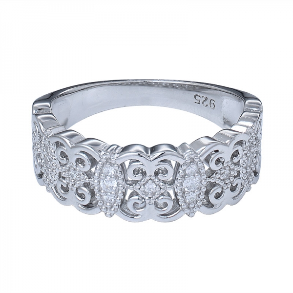 novo padrão de jóias de prata 925 anel cz colorido para presente 