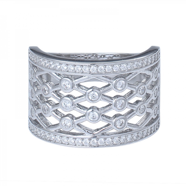prata esterlina jóias artesanais rodada cortar anéis de noivado de filigrana 