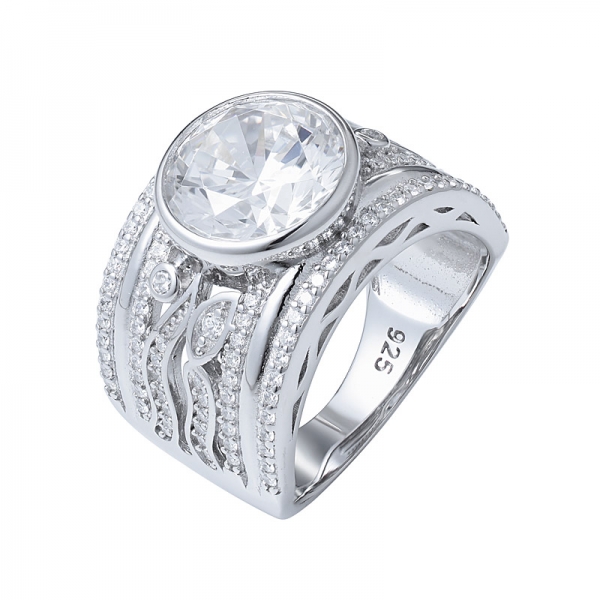 925 jóias de prata cz branco claro 10mm 5 quilates de zircônia cúbica de diamante para anel de noivado 