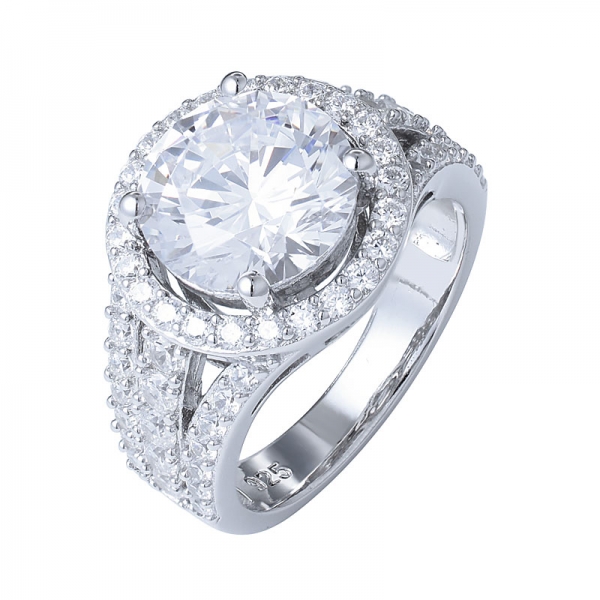 Atacado promessa anel 5ct zircon cz anéis de noivado banda de casamento para as mulheres jóias de noiva 