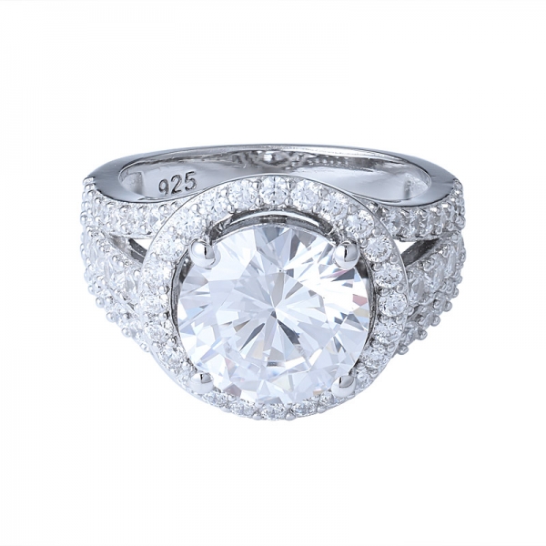 Atacado promessa anel 5ct zircon cz anéis de noivado banda de casamento para as mulheres jóias de noiva 