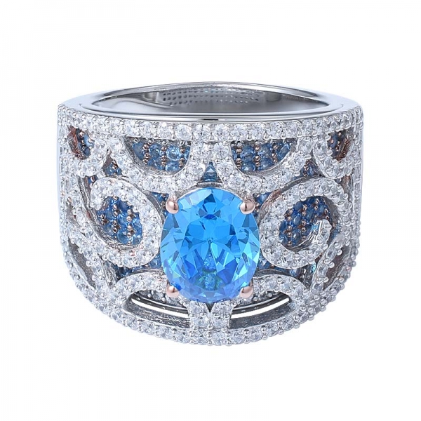 apatite de néon azul anel de noivado delicado delicado 