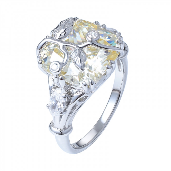 a maioria venda de eton jóias criadas diamante amarelo cuhion corte anel de diamante 