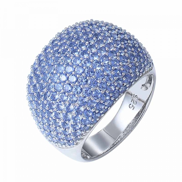 Prata 925 esterlina de pequeno tanzanite azul topázio anéis de noivado 