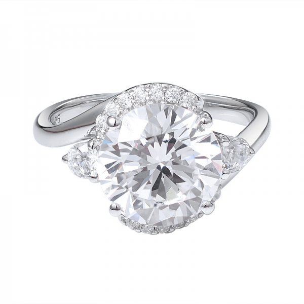 Fabricante de venda direta anel de prata cz anéis de casamento de mulheres 