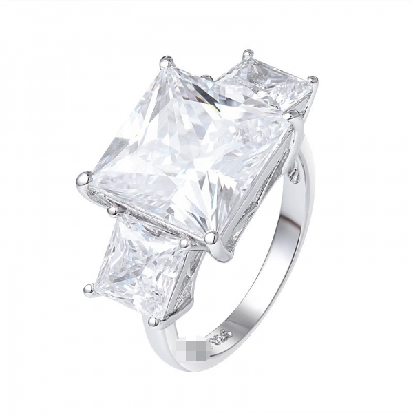 mulheres anel quadrado AAAAA zircão romântico anel para as mulheres 3 anéis de pedra 