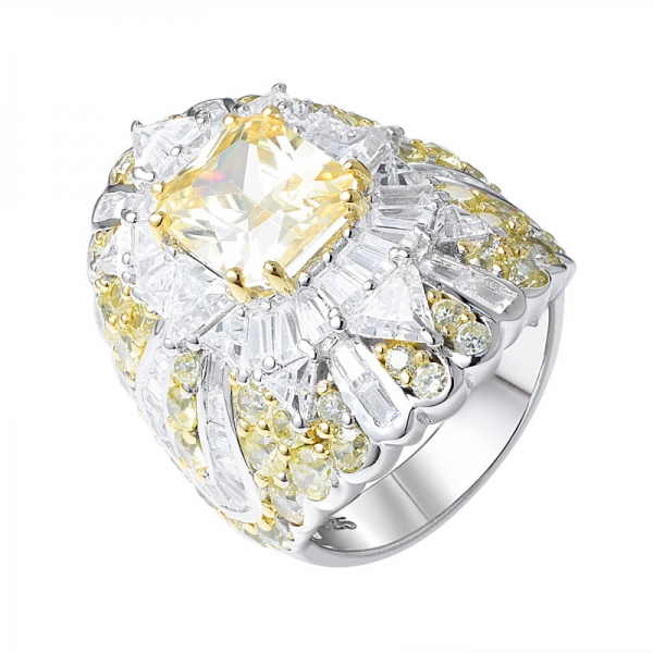 laboratório criou diamante amarelo e zircônia branca ródio sobre anel de noivado 