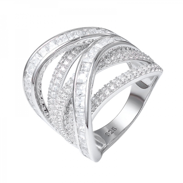 anéis de diamante cruzado na moda exclusivos Para namorada 