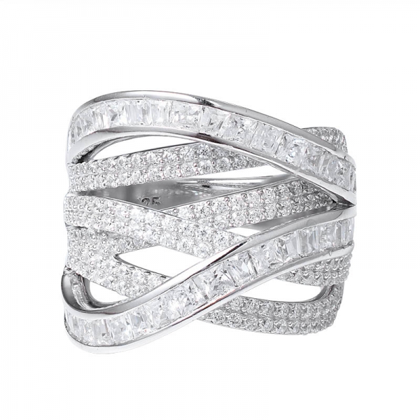anéis de diamante cruzado na moda exclusivos Para namorada 