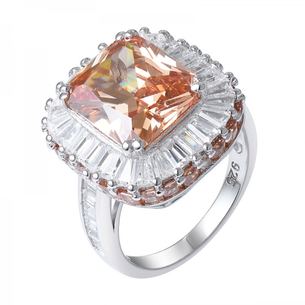 anel halo de corte princesa rubi criado em ouro branco 8,00 quilates 