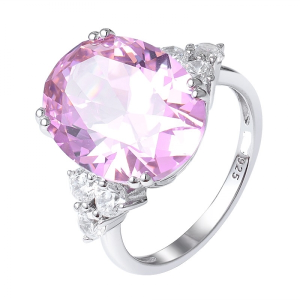 2020 novo em website anéis de banda eternidade de pedra preciosa de zircão cúbico rosa cúbico de corte oval 