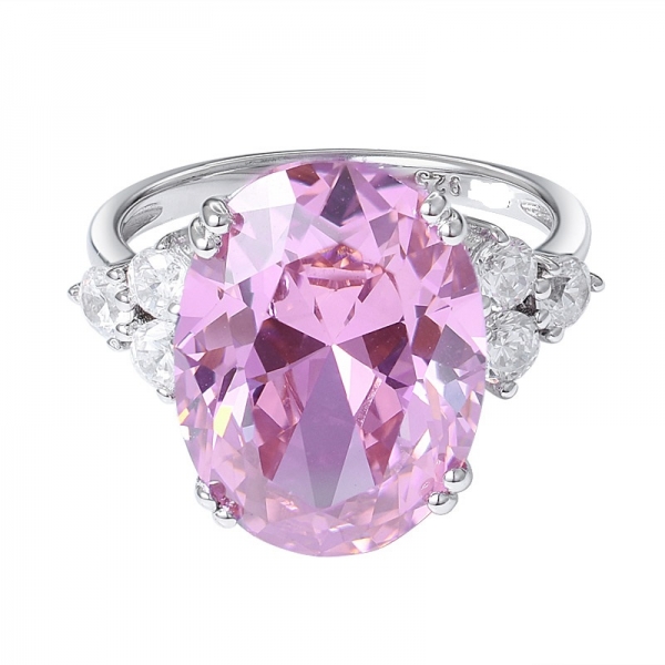 2020 novo em website anéis de banda eternidade de pedra preciosa de zircão cúbico rosa cúbico de corte oval 