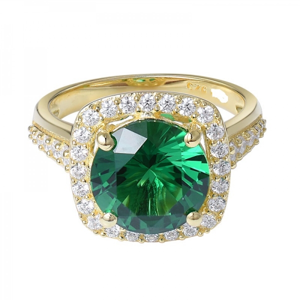 anel ziler verde esmeralda vintage oco 925 em prata esterlina 