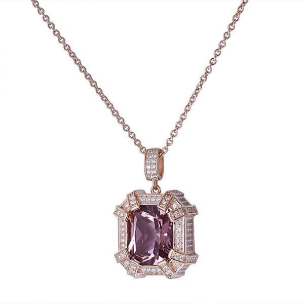 conjunto de joias com pingente de pedras preciosas para casamento de núpcias prata roxo ametista 