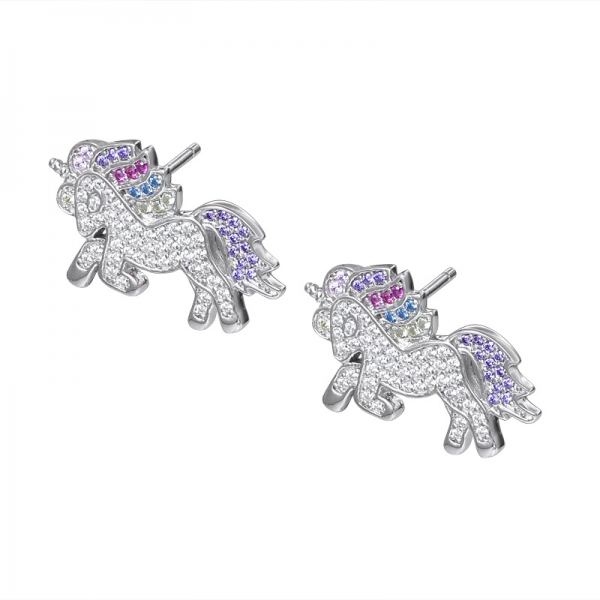 ródio zircônia cúbica colorida sobre cavalo de prata esterlina sharpe conjunto de joias brinco 