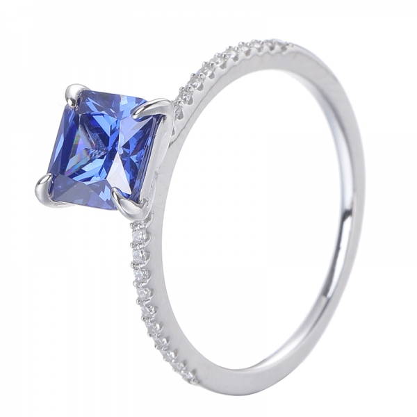 Blue Tanzanite Diamonds Rings Band casamento de noivado para mulheres 