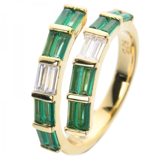 barzel criado aliança de casamento de eternidade de pedra preciosa verde esmeralda 
