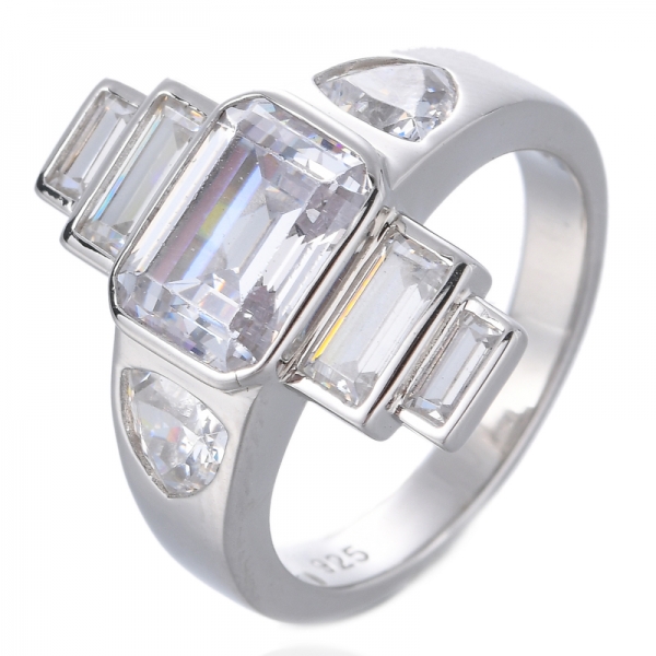 925 joias de esmeralda de prata anel presentes de joias de casamento 