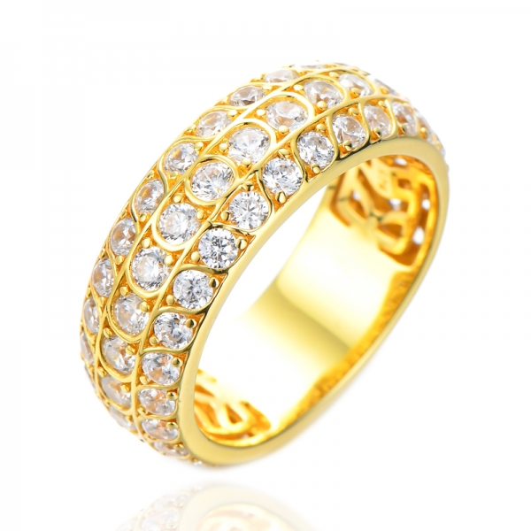 Anéis de compromisso femininos com diamantes e pedras preciosas Eternity Mocha CZ da moda
 