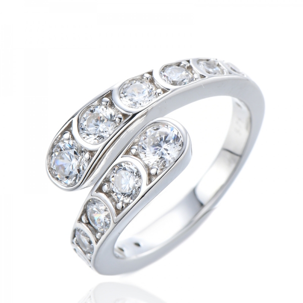 Design mais recente anel de noivado prata 925 ouro rosa transparente CZ
 