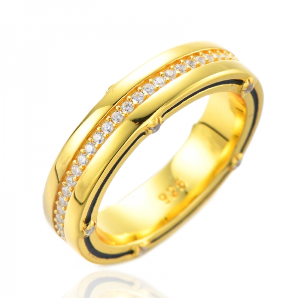 Anéis banhados a ouro 18 quilates anel de zircônia cúbica anel de eternidade 